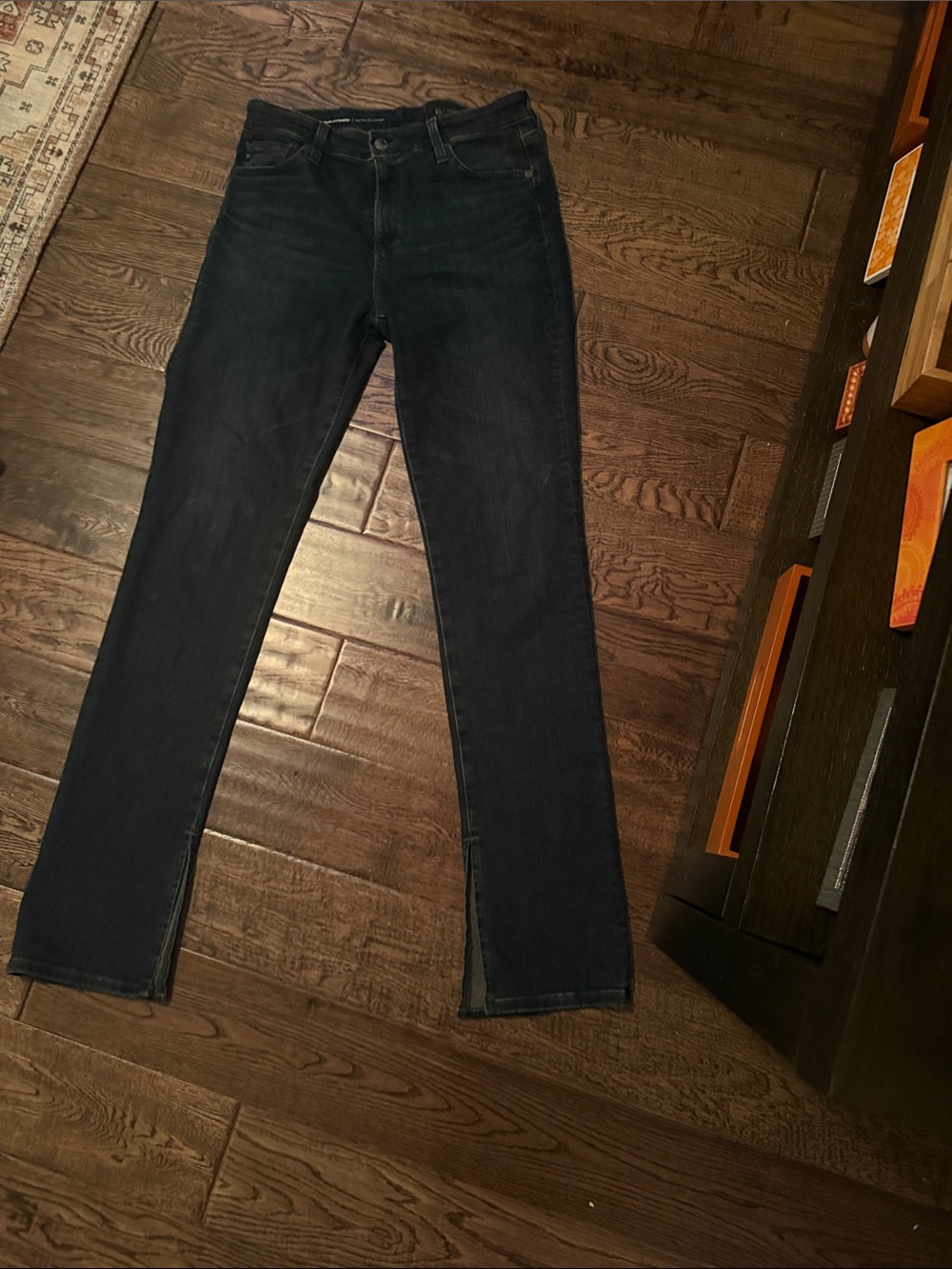 Ag Adriano Goldschmied Women's Straight-Leg Jeans in Dark Blue size 30